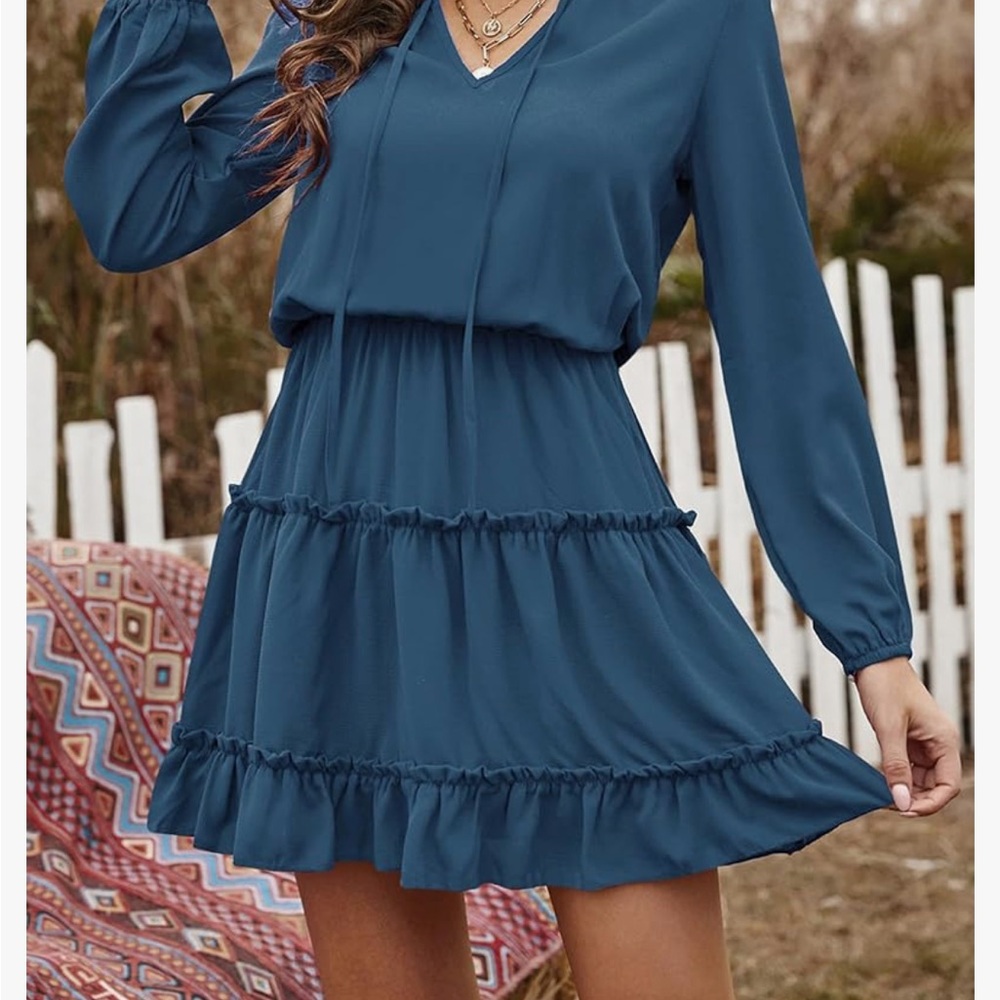 Elegant Blue Women's Dress